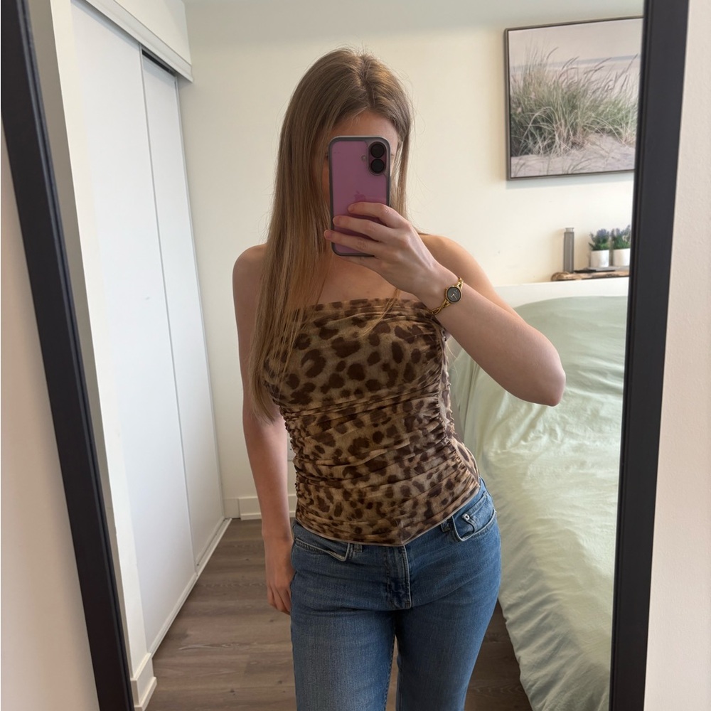 Zara Leopard Print Tube Top